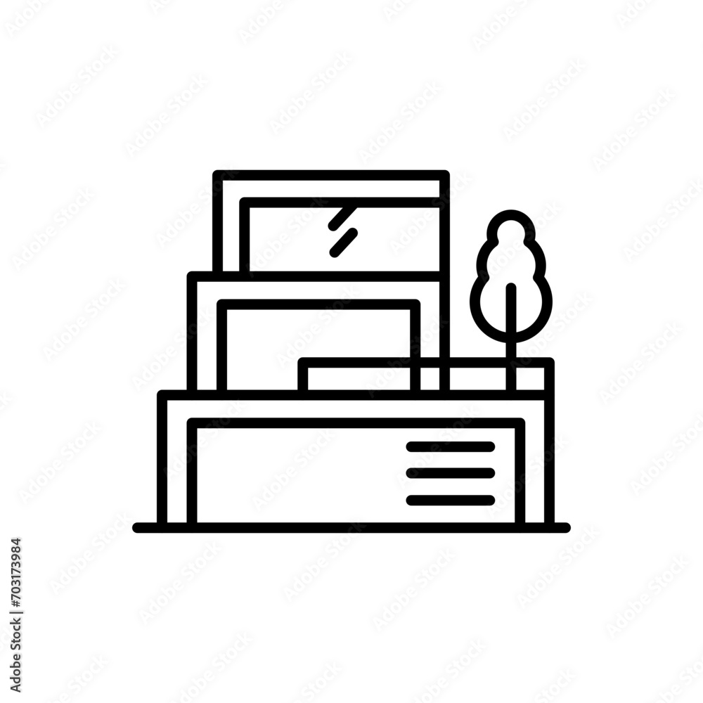 Modern house outline icons, minimalist vector illustration ,simple transparent graphic element .Isolated on white background Modern house outline icons, minimalist vector illustration ,simple transparent graphic element .Isolated on white background