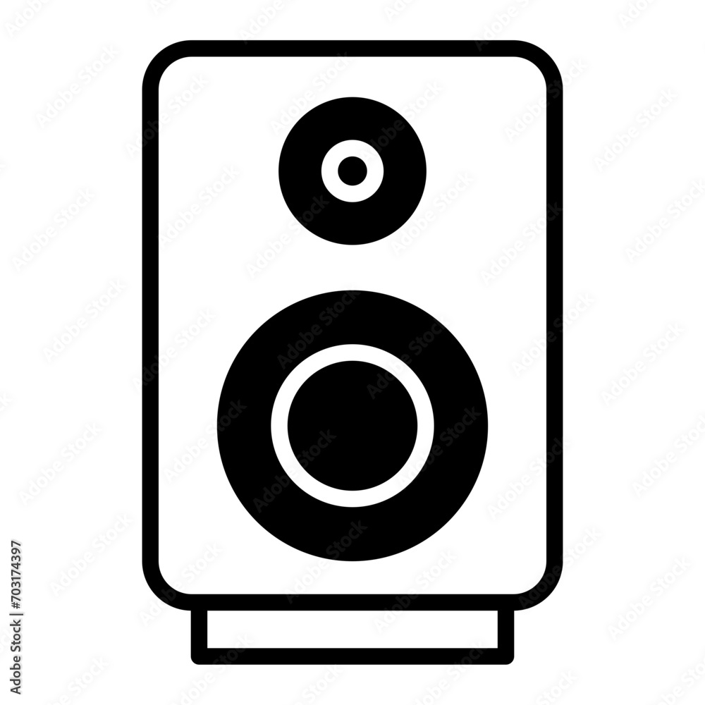 Speaker Box solid glyph icon