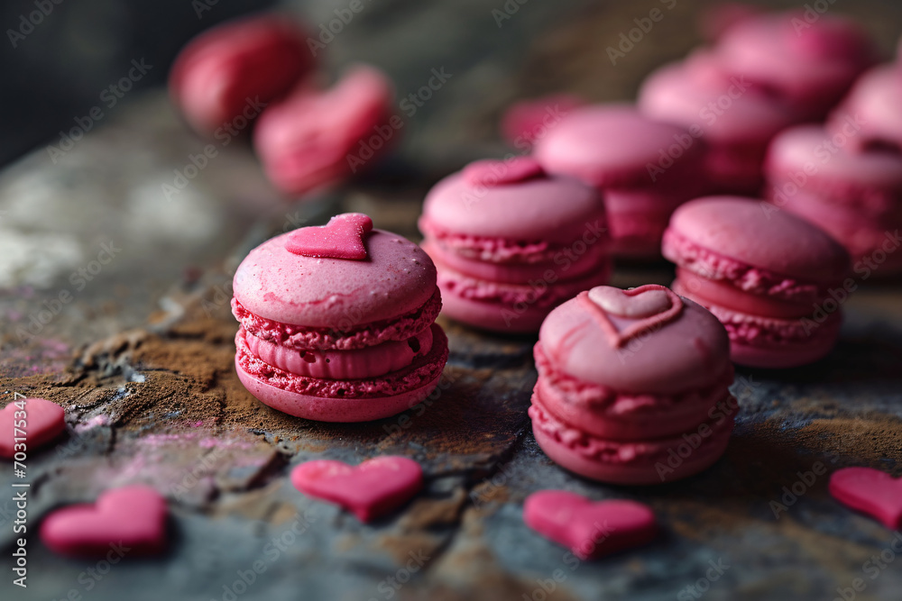 Sweet macaroon gift concept for Valentine's Day Sweet macaroon gift concept for Valentine's Day