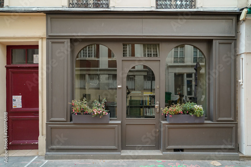 vintage parisian storefront facade template