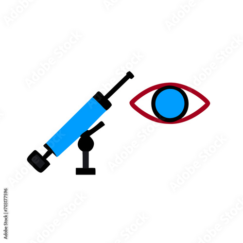 Otoscope and eye chart vektor icon illustation