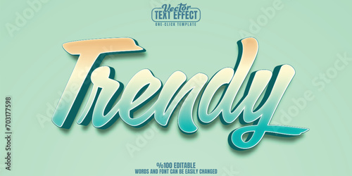 Trendy editable text effect, customizable beach and simple 3D font style