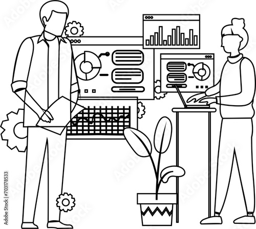 Data Alalysis Outline Icon photo