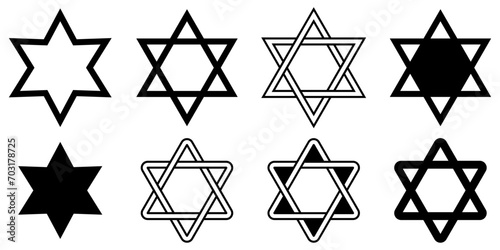 star of david collection. set of david stars. vector