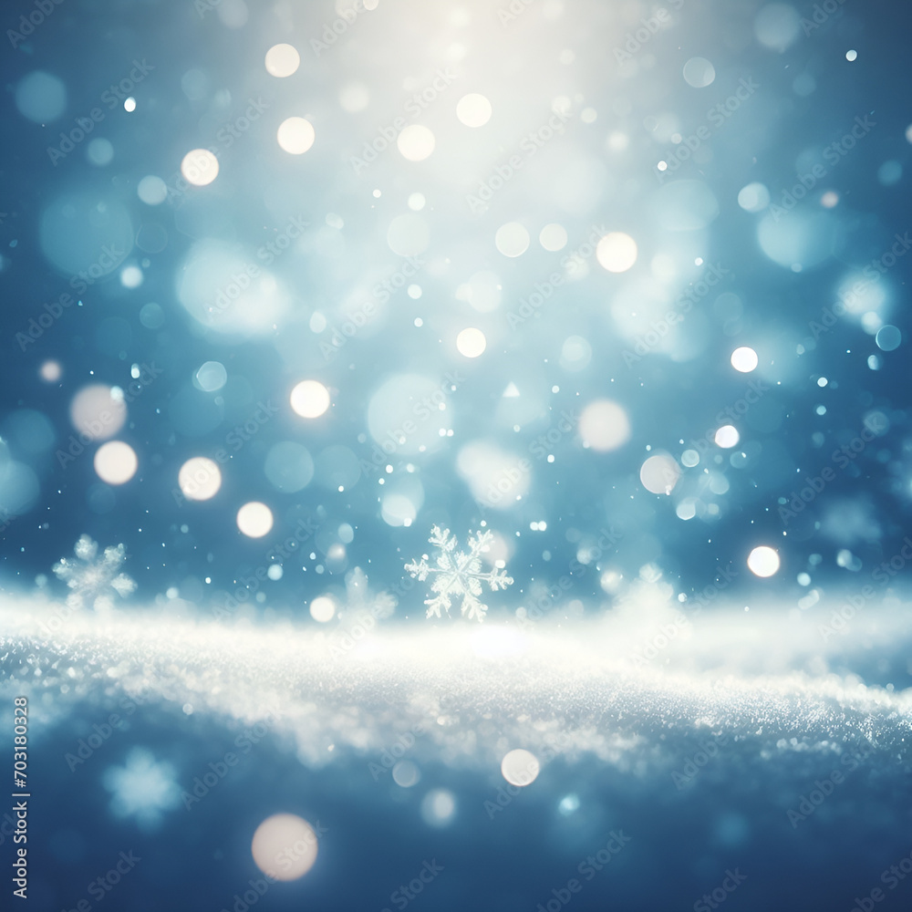 Snowflakes on a blue background.Generative AI Snowflakes on a blue background.Generative AI