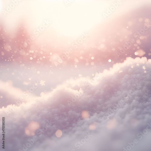 Snowflakes on a pink background.Generative AI