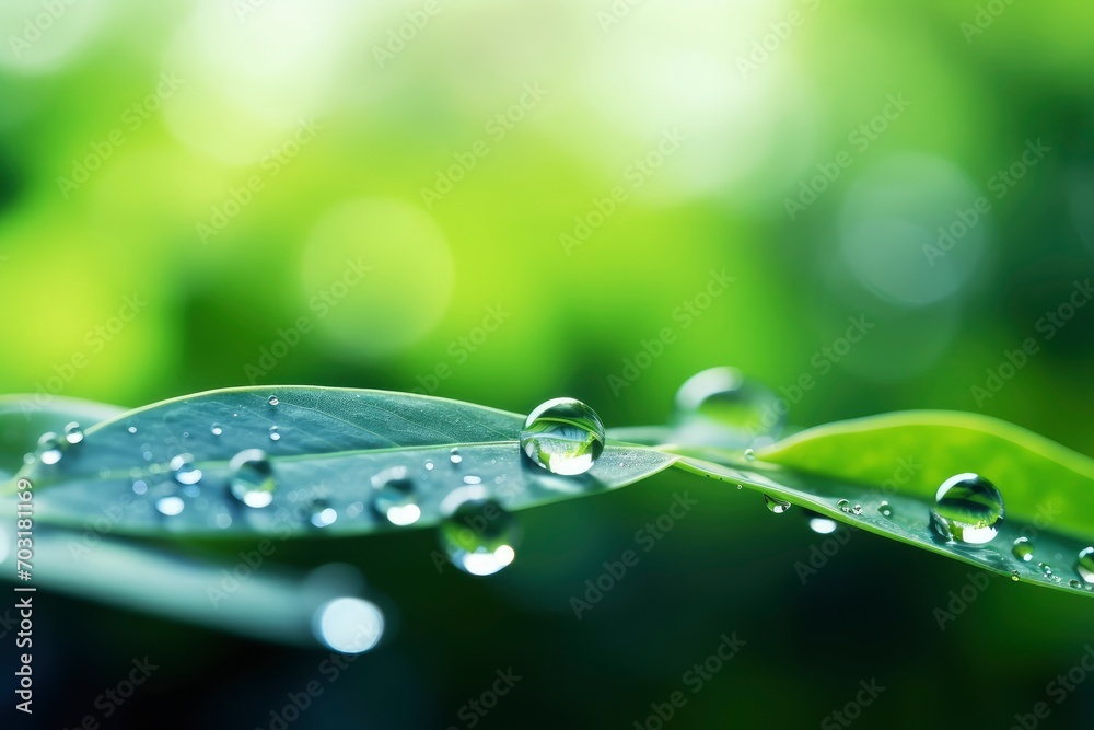 Water drop background with natural blur background - generative ai Water drop background with natural blur background - generative ai