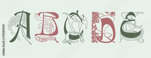 vintage typography alphabets collection 