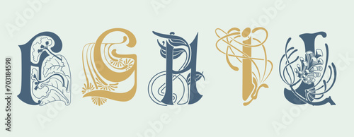 vintage typography alphabets collection 