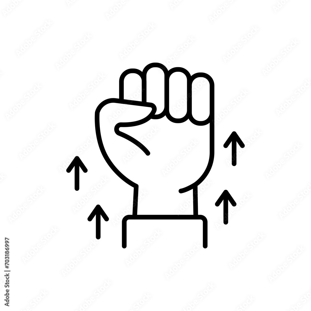 Raise fist outline icons, minimalist vector illustration ,simple transparent graphic element .Isolated on white background Raise fist outline icons, minimalist vector illustration ,simple transparent graphic element .Isolated on white background