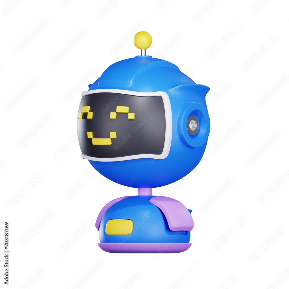 Obraz premium 3D Artificial Intelligence Bot Illustration