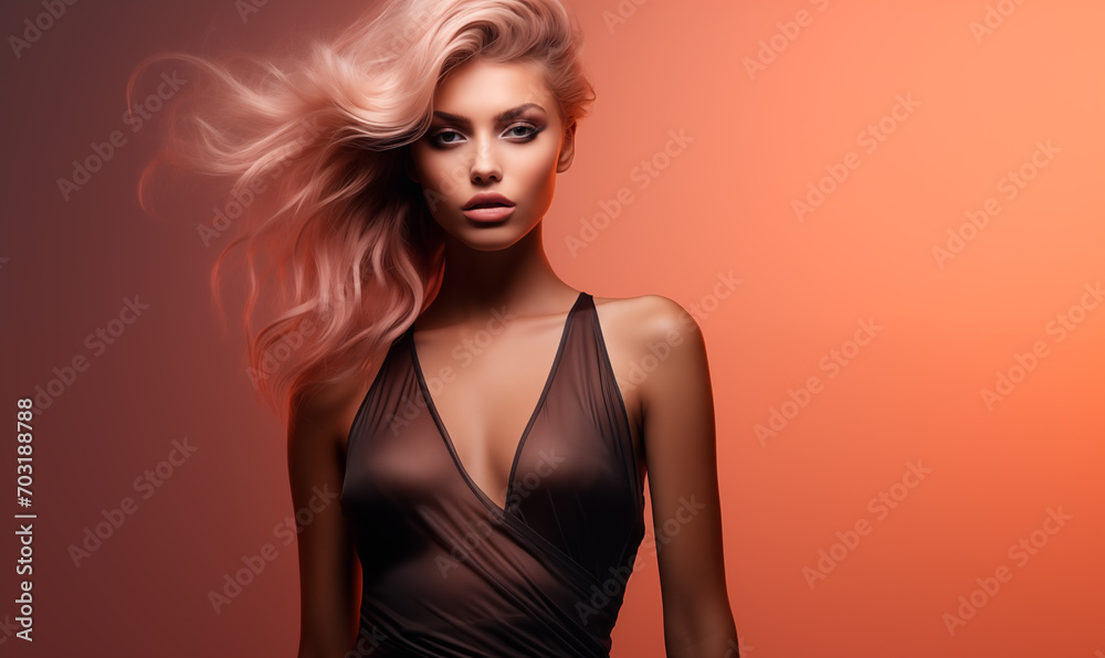 Naklejka premium Portrait of beautiful blonde woman