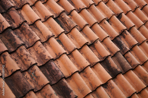 Genteng is traditional roof from Indonesia. Genteng press as the roof of a house made of clay.