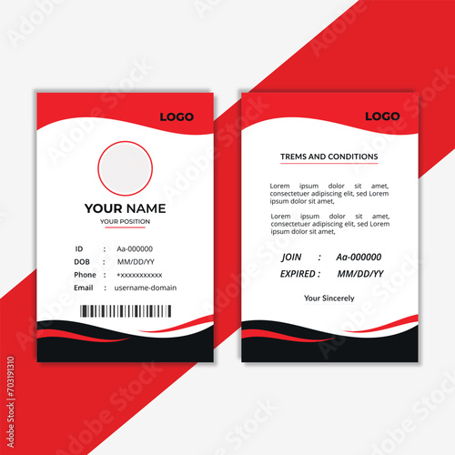 Professional id card design vector print ready photo