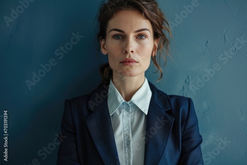 A professional woman in a business suit posing for a picture. Suitable for corporate websites, marketing materials, and business-related articles