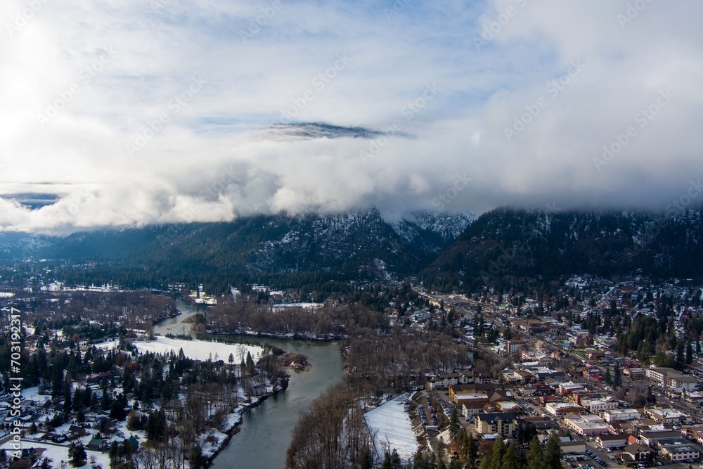 Leavenworth Washington winter landscape