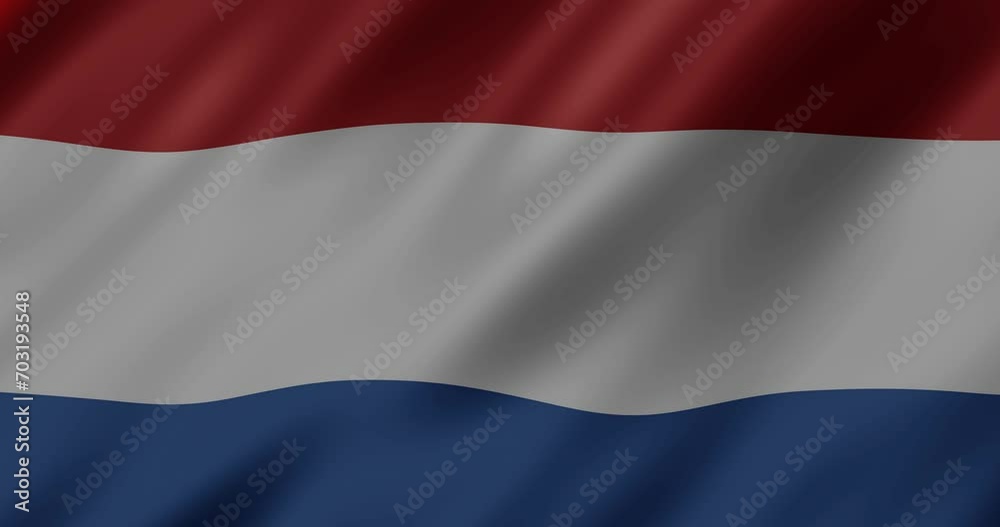 3d 4k Netherlands waving flag loop animation backgrond	