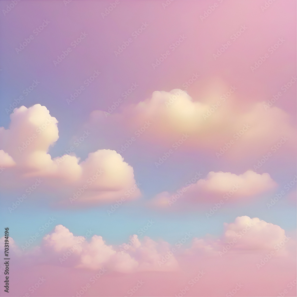 Obraz premium Pastel sky, cloud, and sunlight. color gradient background. 
