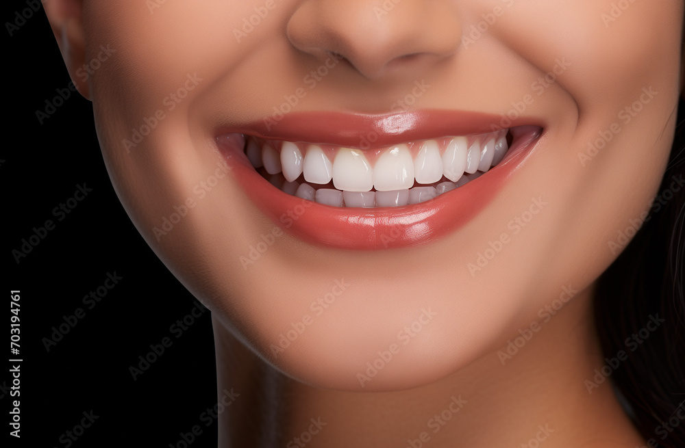 Fototapeta premium close up woman smiling with a white teeth