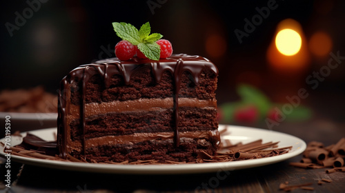 A slice of delicious chocolate cake