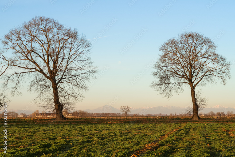 Po Valley Italy landscape sun sky clouds feeling