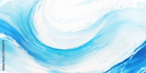  abstract soft blue and white abstract water color ocean wave texture background .Fluid blue ocean wave layer Tsunami wave background in flat cartoon style. Big blue tropical water splash. © Ghost Rider