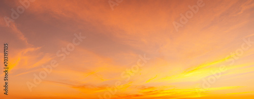 Sunset Sky on Twilight in the winter Evening with Orange Gold Sunset Cloud Nature Colorful Sky Backgrounds  Horizon Golden Sky  Gorgeous.