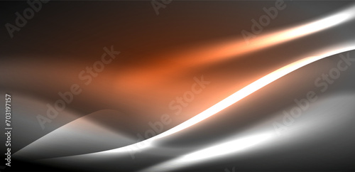 Neon-lit waves surge across background, mesmerizing dance of luminescence and motion. Dynamic backdrop captures essence of energy and modern aesthetics