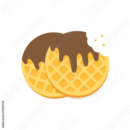 waffle with chocolate vector illustration isolated