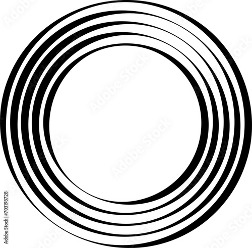 Circle concentric pattern. Geometric vortex ring shape