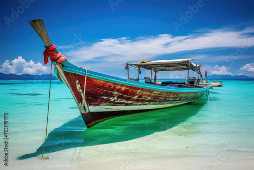 boat on the sea background © Tidarat