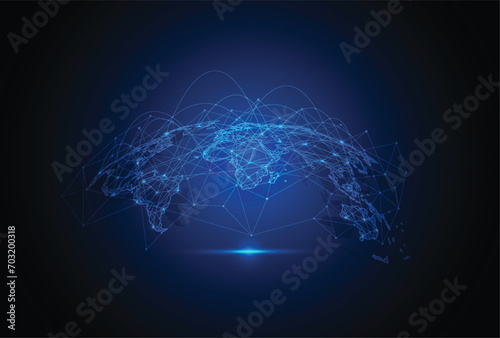 Global network connection. World map point and line composition concept of global business. Vector Illustration