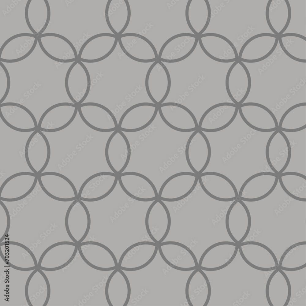 Fototapeta premium Gray abstract geometric overlapping circles pattern for fabric banners home decor surface design packaging Vector illustration