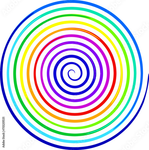 Rainbow spiral with very vivid colors. Fantasy whirlwind with primary colors