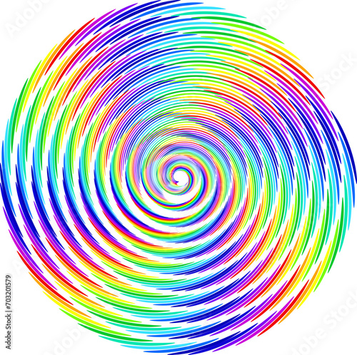 Rainbow spiral with very vivid colors. Fantasy whirlwind with primary colors