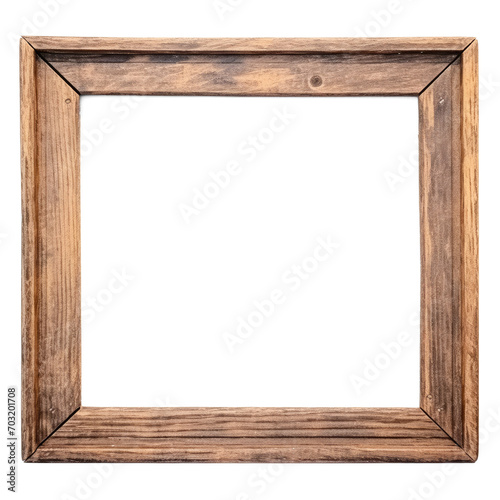 old wooden photo frame on isolate transparency background, PNG