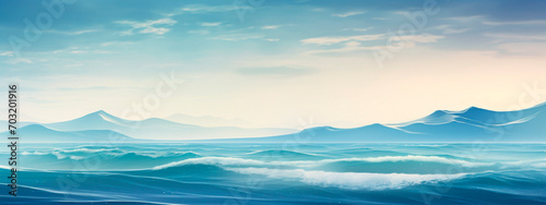 Blue sea water texture. Selective focus. © yanadjan