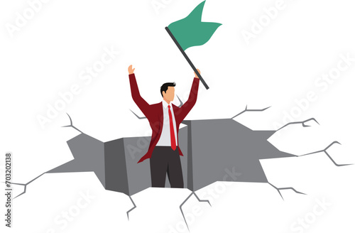 Defeat, Flag, Raise the White Flag, Surrendering, Trapped, Businessman