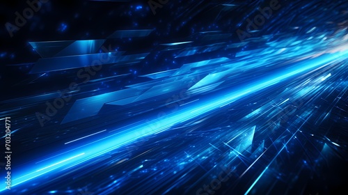 Electric blue streaks symbolizing rapid data transfer, creating a dynamic and futuristic technology-inspired abstract background. photo