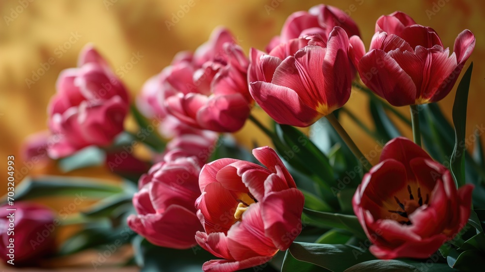 Pink tulips in a rustic style.