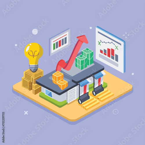 2d vector illustration colorful Land and sea transport techniques, methods and technological tools for transporting and shipping goods and products and logistic 