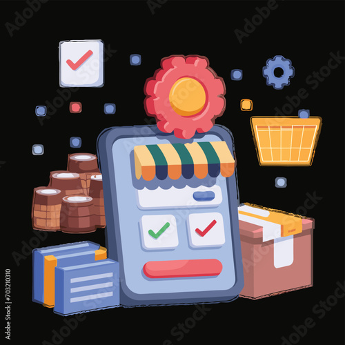 2d vector illustration colorful Land and sea transport techniques, methods and technological tools for transporting and shipping goods and products and logistic 