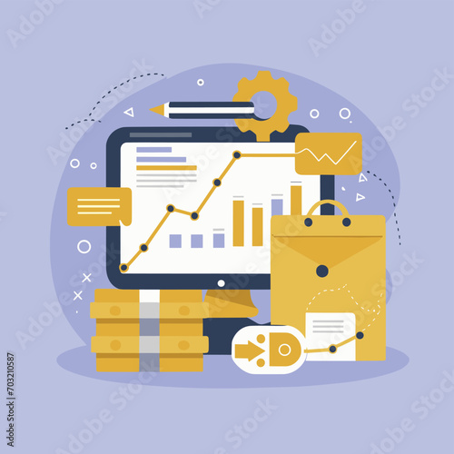 2d vector illustration colorful Land and sea transport techniques, methods and technological tools for transporting and shipping goods and products and logistic 
