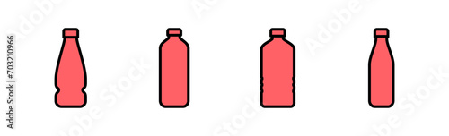 Bottle icon set illustration. bottle sign and symbol