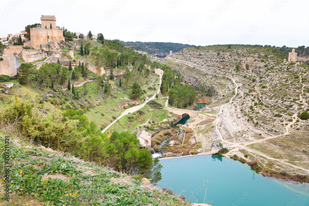 The historic town of Alarcon and the Jucar River gorge