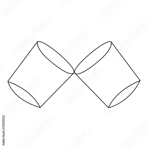 Continuous single line hand drawing icon of glass design and outline vector minimalist illustration