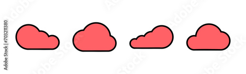 Cloud icon set illustration. cloud sign and symbol
