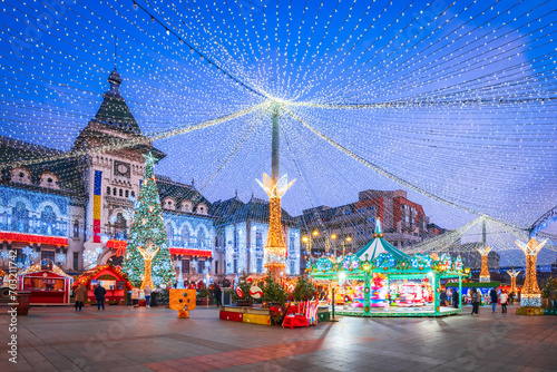 Craiova, Romania. Christmas Market in historical Oltenia, travel in Europe.