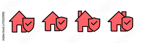 Free Download home insurance icon set illustration. home protection sign and symbol - GFXLoad
