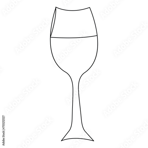  Continuous one line drawing of cocktail, summer fresh drink outline vector illustration and minimalist design
